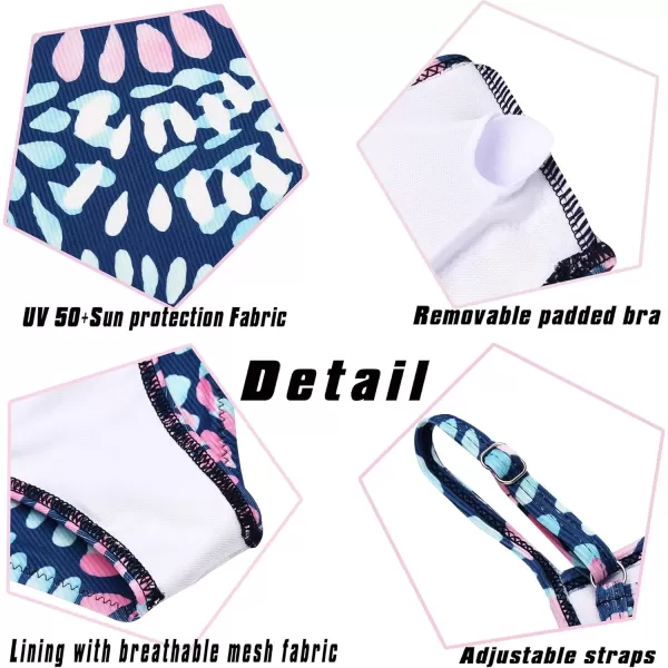 Arshiner Girls' 3Pcs Swimsuits Bikini Bathing Suit Beach Surf Floral Tankini Swimwear