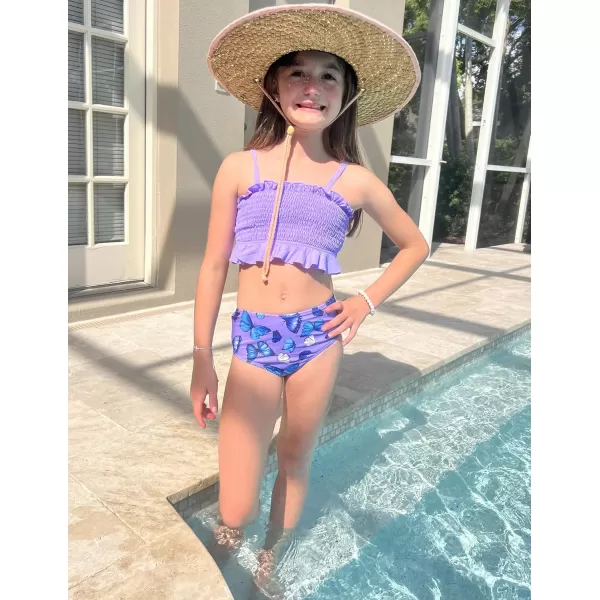 Arshiner Girls Bikini 2 Piece Swimsuit Shirred Bathing Suit Swimwear