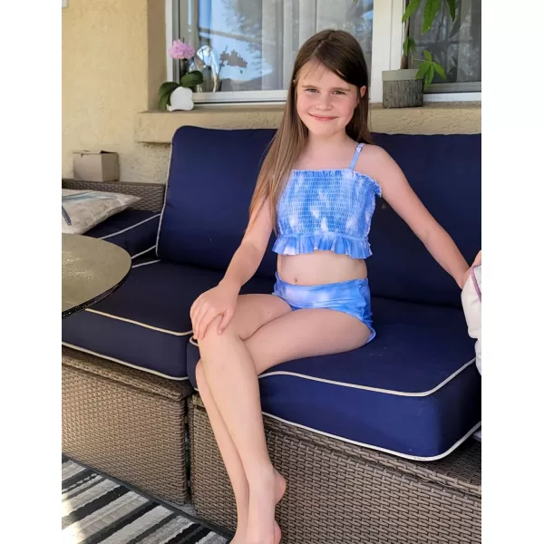 Arshiner Girls Bikini 2 Piece Swimsuit Shirred Bathing Suit Swimwear