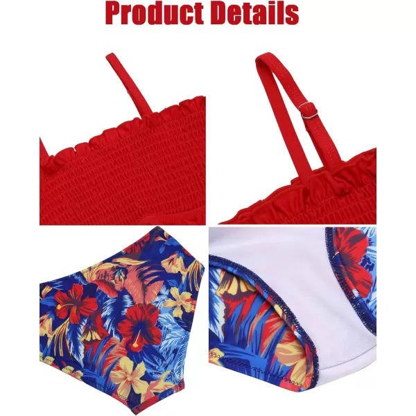 Arshiner Girls Bikini 2 Piece Swimsuit Shirred Bathing Suit Swimwear