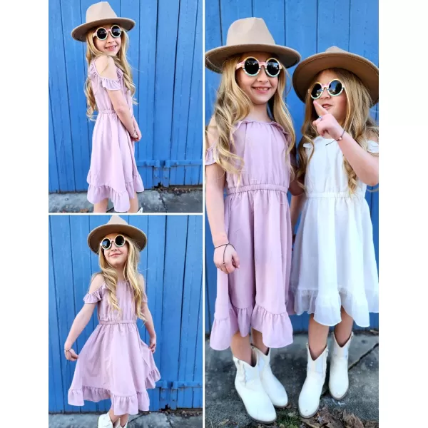 Arshiner Girls Dress Halter Neck Ruffle Sleeveless Formal Party Casual Summer Sundress for 5-14 Years
