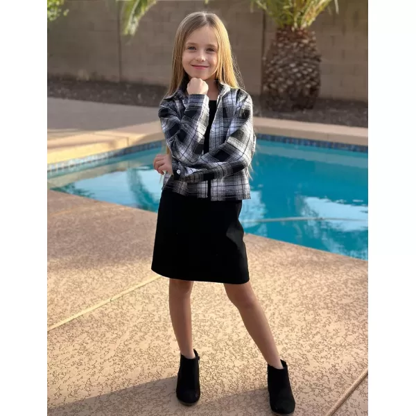 Arshiner Girls Dresses 2 Piece Outfit Cami Dress with Crop Button Up Blouse Shirt Clothing for 5-12 Years