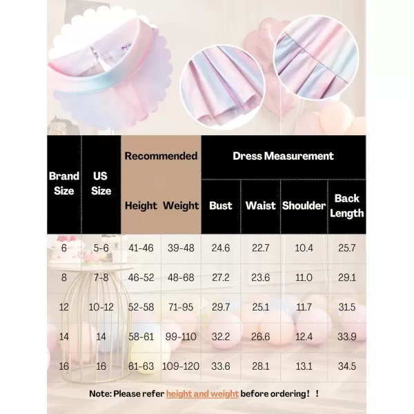 Arshiner Girls Dresses Contrast Mesh Puff Long Sleeve Mock Neck Formal Party A Line Short Tulle Dress