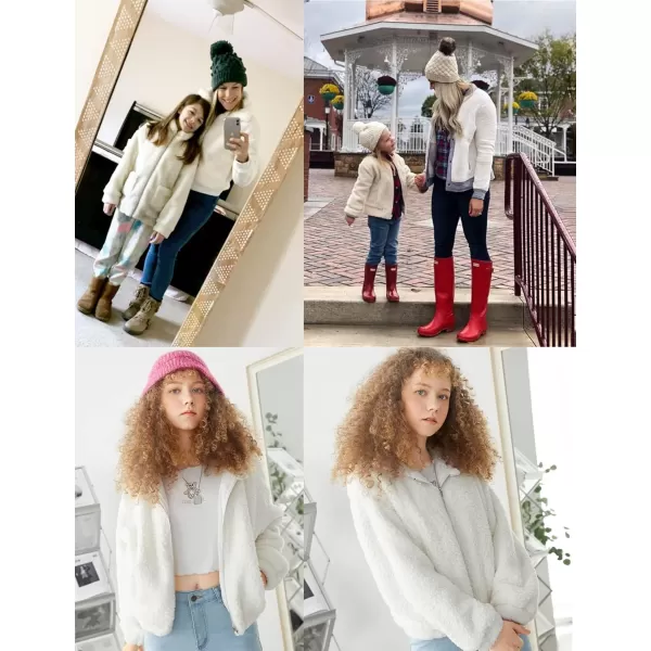 Arshiner Girls Full Zip Fleece Jacket Sherpa Outwear Coat Fall Winter for 4-12Y