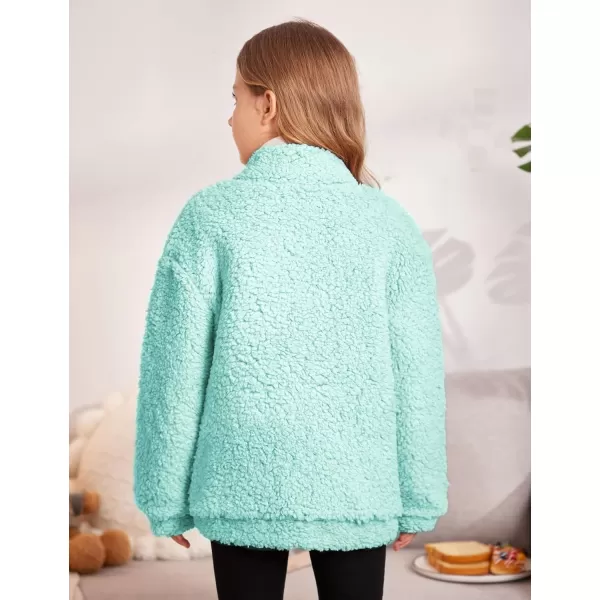 Arshiner Girls Full Zip Fleece Jacket Sherpa Outwear Coat Fall Winter for 4-12Y