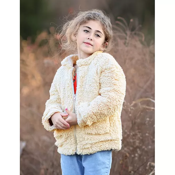 Arshiner Girls Full Zip Fleece Jacket Sherpa Outwear Coat Fall Winter for 4-12Y