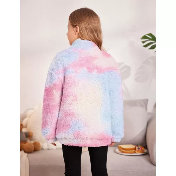 Arshiner Girls Full Zip Fleece Jacket Sherpa Outwear Coat Fall Winter for 4-12Y