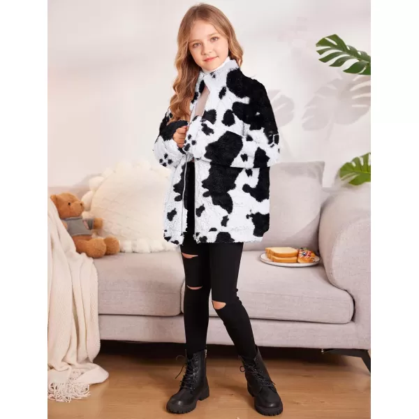 Arshiner Girls Full Zip Fleece Jacket Sherpa Outwear Coat Fall Winter for 4-12Y
