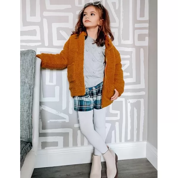 Arshiner Girls Full Zip Fleece Jacket Sherpa Outwear Coat Fall Winter for 4-12Y