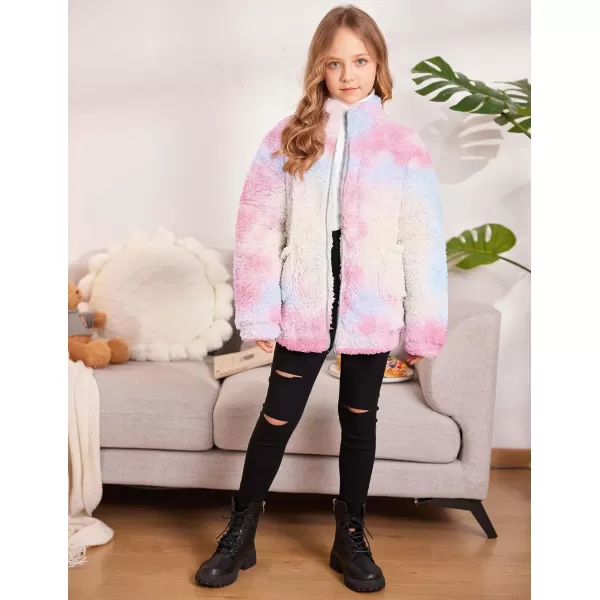Arshiner Girls Full Zip Fleece Jacket Sherpa Outwear Coat Fall Winter for 4-12Y