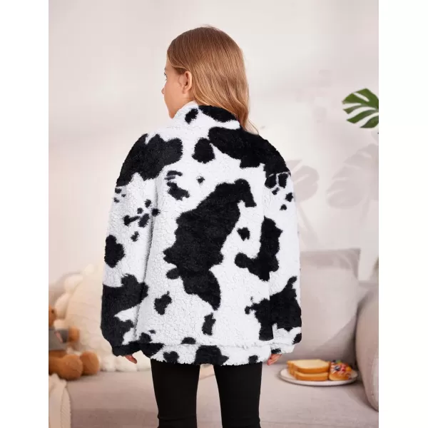 Arshiner Girls Full Zip Fleece Jacket Sherpa Outwear Coat Fall Winter for 4-12Y