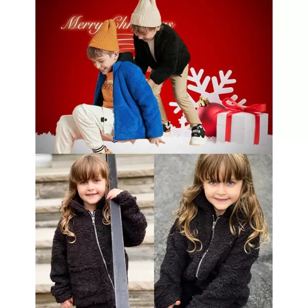 Arshiner Girls Full Zip Fleece Jacket Sherpa Outwear Coat Fall Winter for 4-12Y