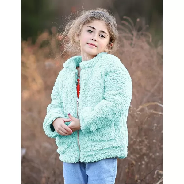 Arshiner Girls Full Zip Fleece Jacket Sherpa Outwear Coat Fall Winter for 4-12Y