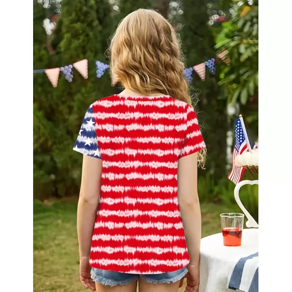 Arshiner Girls July 4th American Flag T Shirts Patriotic Short Sleeves Shirts Blouse Tops Tee