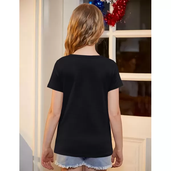 Arshiner Girls July 4th American Flag T Shirts Patriotic Short Sleeves Shirts Blouse Tops Tee
