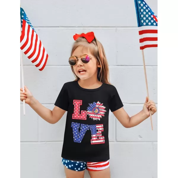 Arshiner Girls July 4th American Flag T Shirts Patriotic Short Sleeves Shirts Blouse Tops Tee