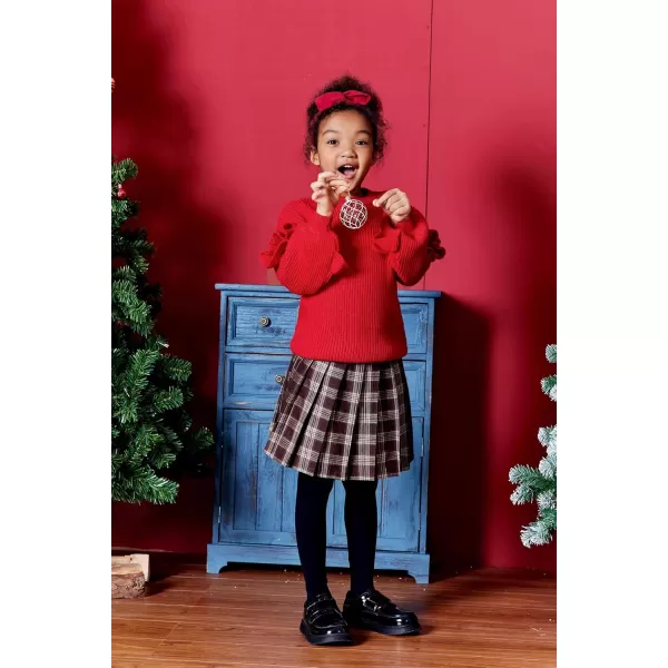 Arshiner Girls Long Lantern Sleeve Sweaters Crew Neck Knit Pullover Jumper Top