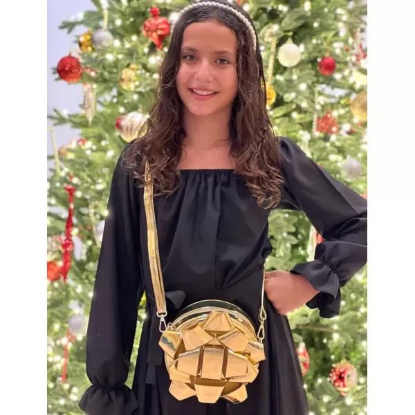 Arshiner Girls Long Sleeve Dress Holiday Party Casual Ruffle Flowy Swing Midi Dresses 5-14 Years