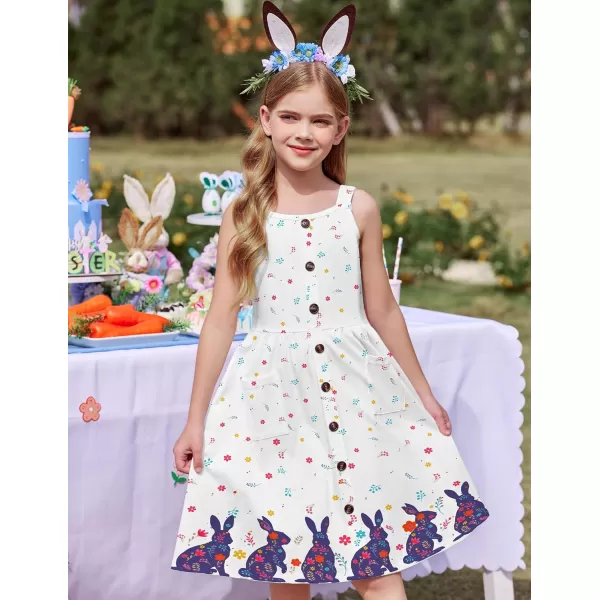 Arshiner Girl's Spaghetti Strap Button Down Midi Sleeveless Summer Casual Sundress A-line Dress with Pockets
