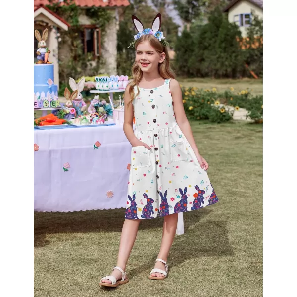 Arshiner Girl's Spaghetti Strap Button Down Midi Sleeveless Summer Casual Sundress A-line Dress with Pockets