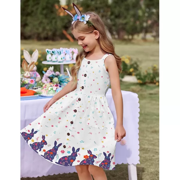 Arshiner Girl's Spaghetti Strap Button Down Midi Sleeveless Summer Casual Sundress A-line Dress with Pockets