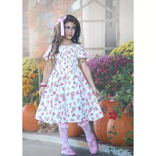 Arshiner Girls Summer Dress Short Puff Sleeve Floral Printed Casual Dresses for 4-13 Years