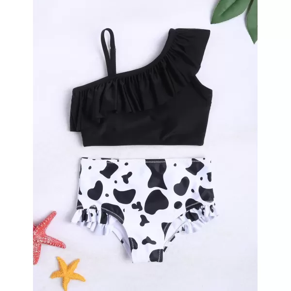Arshiner Girls Swimsuit Ruffles Flounce Printed Two Pieces Bikini Set Swimwear Bathing Suits