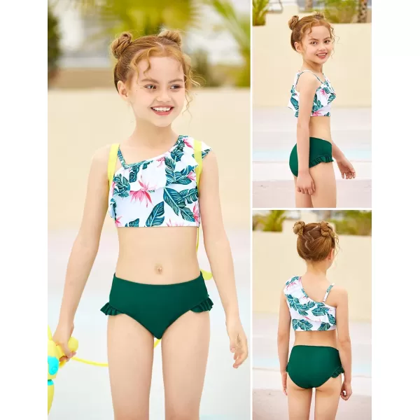 Arshiner Girls Swimsuit Ruffles Flounce Printed Two Pieces Bikini Set Swimwear Bathing Suits