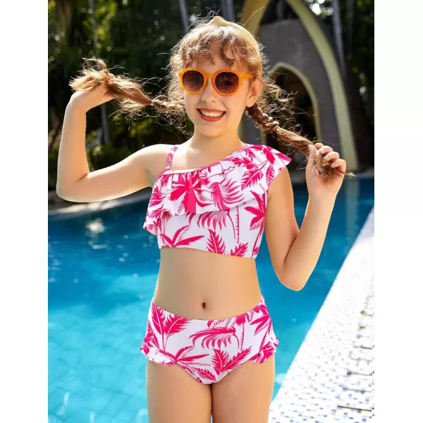 Arshiner Girls Swimsuit Ruffles Flounce Printed Two Pieces Bikini Set Swimwear Bathing Suits