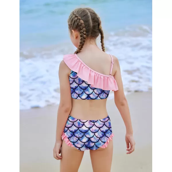 Arshiner Girls Swimsuit Ruffles Flounce Printed Two Pieces Bikini Set Swimwear Bathing Suits