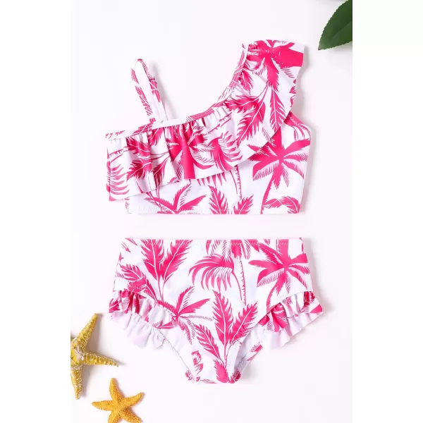 Arshiner Girls Swimsuit Ruffles Flounce Printed Two Pieces Bikini Set Swimwear Bathing Suits