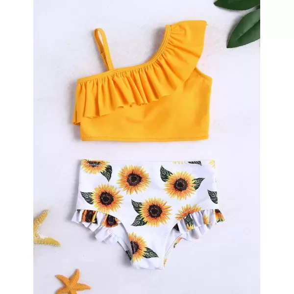 Arshiner Girls Swimsuit Ruffles Flounce Printed Two Pieces Bikini Set Swimwear Bathing Suits