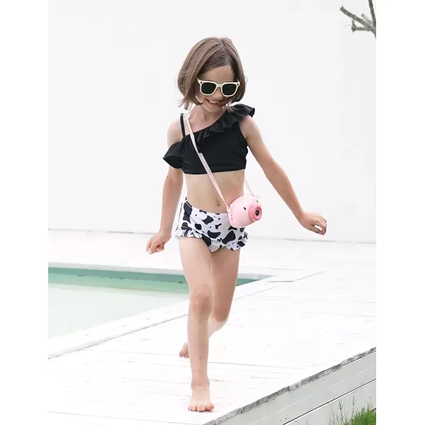 Arshiner Girls Swimsuit Ruffles Flounce Printed Two Pieces Bikini Set Swimwear Bathing Suits