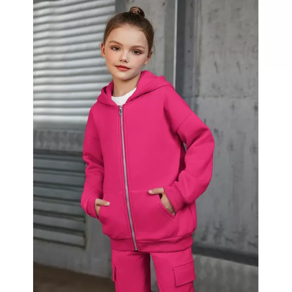 Arshiner Girls Zip Up Hoodies Teen Fleece Full-Zip Sweatshirts Jacket Casual Fall Hoodie with Pocket