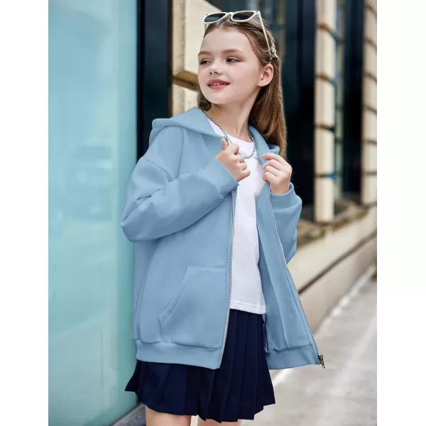 Arshiner Girls Zip Up Hoodies Teen Fleece Full-Zip Sweatshirts Jacket Casual Fall Hoodie with Pocket
