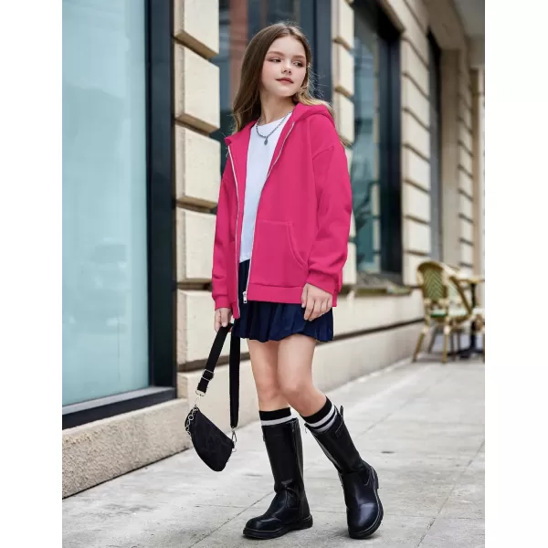 Arshiner Girls Zip Up Hoodies Teen Fleece Full-Zip Sweatshirts Jacket Casual Fall Hoodie with Pocket
