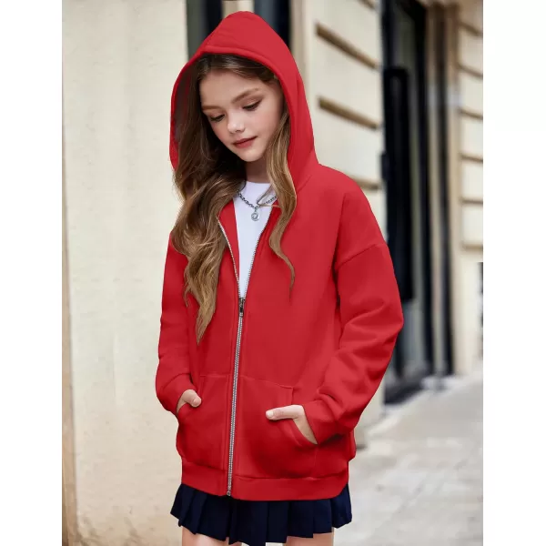 Arshiner Girls Zip Up Hoodies Teen Fleece Full-Zip Sweatshirts Jacket Casual Fall Hoodie with Pocket