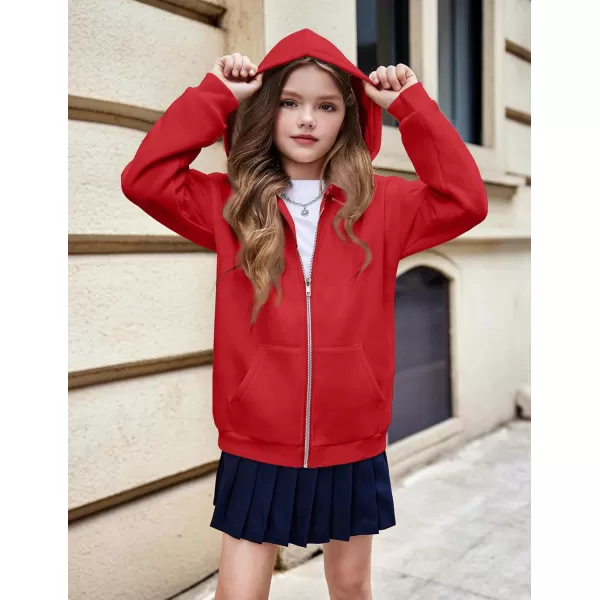 Arshiner Girls Zip Up Hoodies Teen Fleece Full-Zip Sweatshirts Jacket Casual Fall Hoodie with Pocket