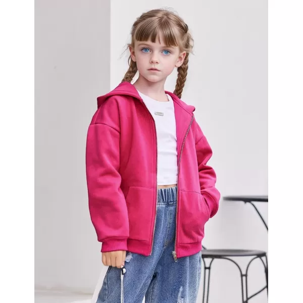 Arshiner Girls Zip Up Hoodies Teen Fleece Full-Zip Sweatshirts Jacket Casual Fall Hoodie with Pocket