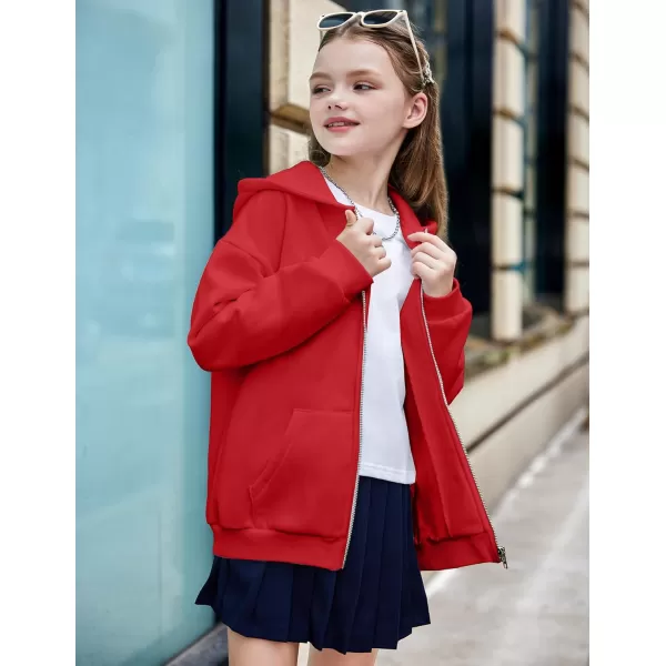 Arshiner Girls Zip Up Hoodies Teen Fleece Full-Zip Sweatshirts Jacket Casual Fall Hoodie with Pocket
