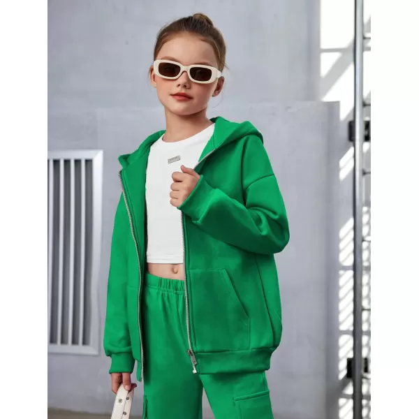 Arshiner Girls Zip Up Hoodies Teen Fleece Full-Zip Sweatshirts Jacket Casual Fall Hoodie with Pocket