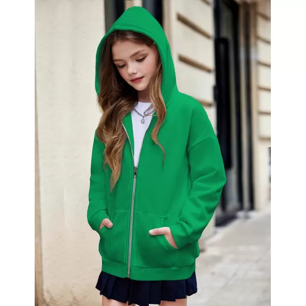 Arshiner Girls Zip Up Hoodies Teen Fleece Full-Zip Sweatshirts Jacket Casual Fall Hoodie with Pocket