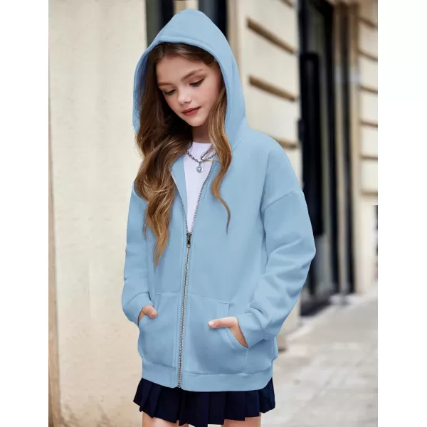Arshiner Girls Zip Up Hoodies Teen Fleece Full-Zip Sweatshirts Jacket Casual Fall Hoodie with Pocket