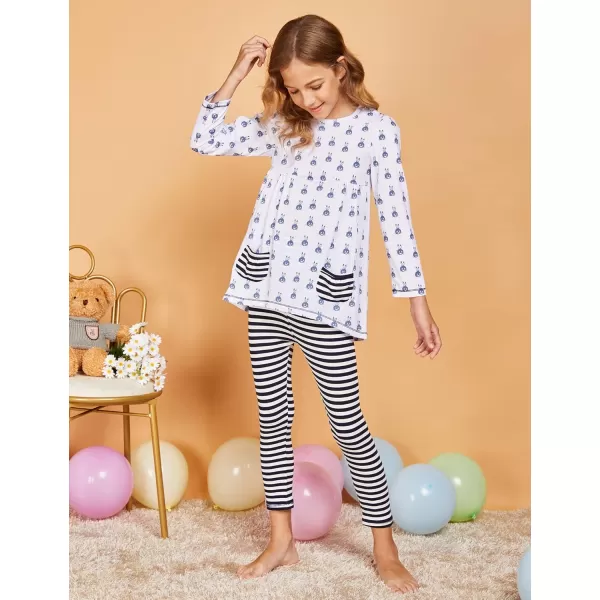 Arshiner Little Girls Clothes Set Cute Bunny Girls Outfits Long Sleeve Tops and Pants Set