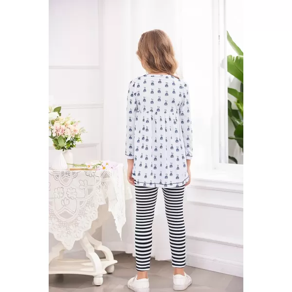 Arshiner Little Girls Clothes Set Cute Bunny Girls Outfits Long Sleeve Tops and Pants Set