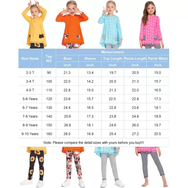 Arshiner Little Girls Clothes Set Cute Bunny Girls Outfits Long Sleeve Tops and Pants Set