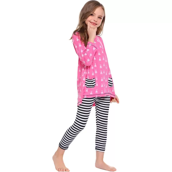 Arshiner Little Girls Clothes Set Cute Bunny Girls Outfits Long Sleeve Tops and Pants Set