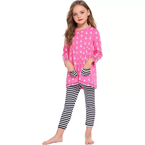 Arshiner Little Girls Clothes Set Cute Bunny Girls Outfits Long Sleeve Tops and Pants Set