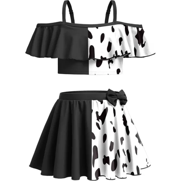 Arshiner 3 Piece Tween Girls Swimsuit Ruffle Sleeve Athletic Tankini Sport Swimwear with Swimming Skirt