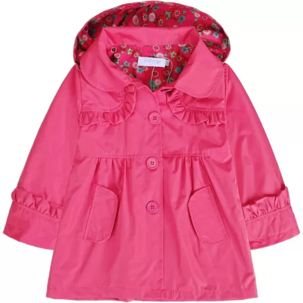 Arshiner Baby Girl Kid Floral Hooded Rain Jacket Outwear lightweight Raincoat Windbreaker